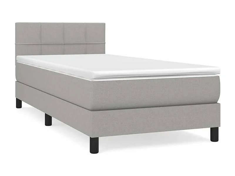 Sommier à lattes de lit avec matelas Gris clair 100x200 Tissu