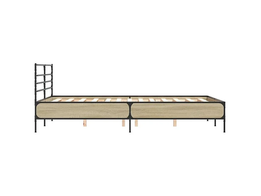 Cadre de lit chêne sonoma 140x190 bois d'ingénierie et métal