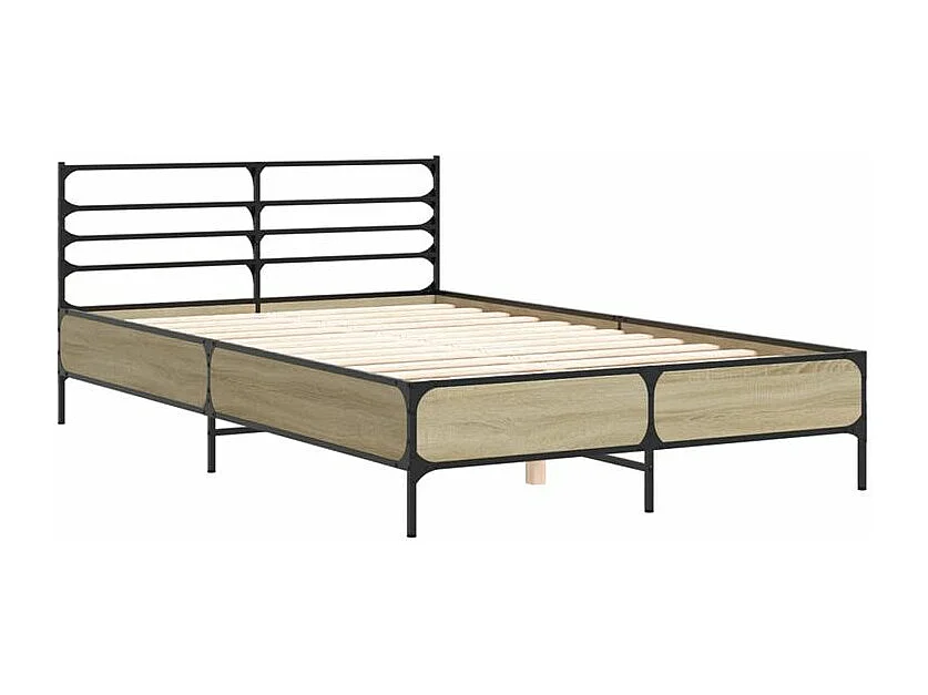 Cadre de lit chêne sonoma 140x190 bois d'ingénierie et métal