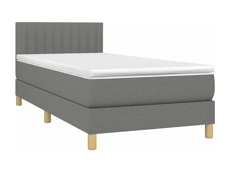 Sommier à lattes de lit avec matelas Gris foncé 80x200 Tissu