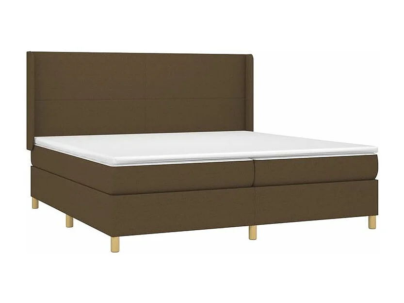 Sommier à lattes de lit matelas et LED Marron foncé 200x200