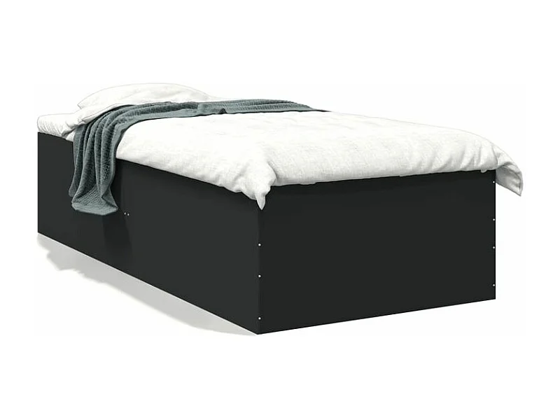 Cadre de lit noir 90x200 bois d'ingénierie