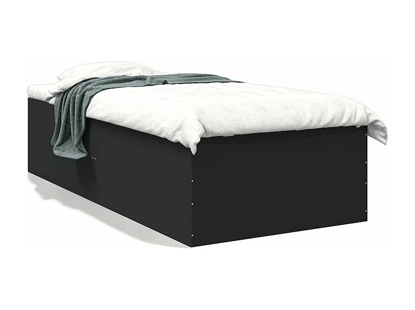 Cadre de lit noir 90x200 bois d'ingénierie