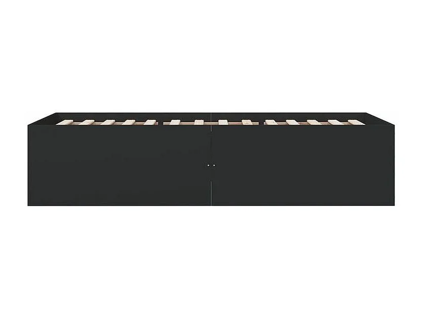 Cadre de lit noir 90x200 bois d'ingénierie