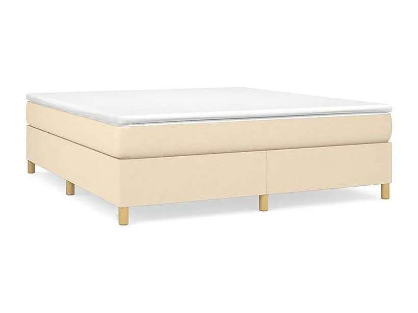 Sommier à lattes de lit avec matelas Crème 160x200 Tissu