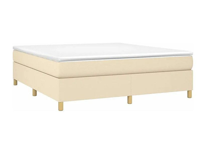 Sommier à lattes de lit avec matelas Crème 160x200 Tissu