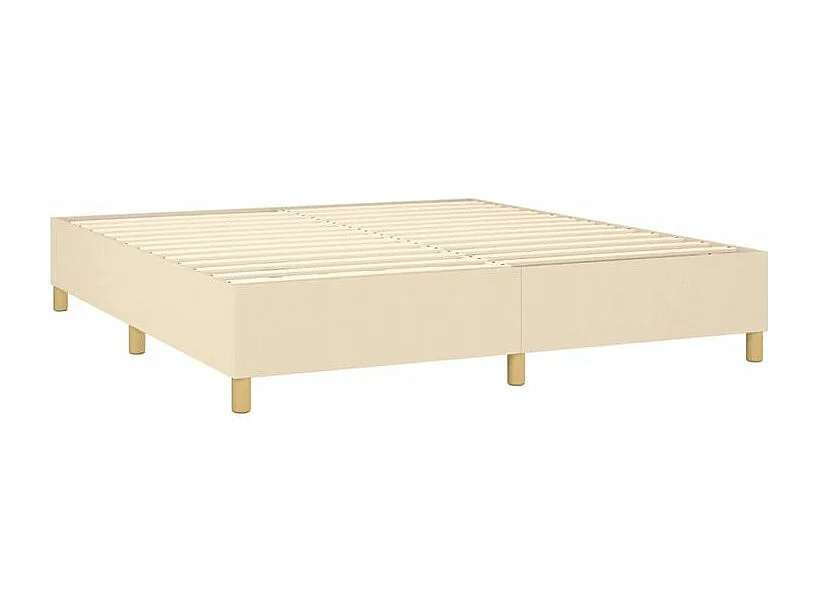 Sommier à lattes de lit avec matelas Crème 160x200 Tissu