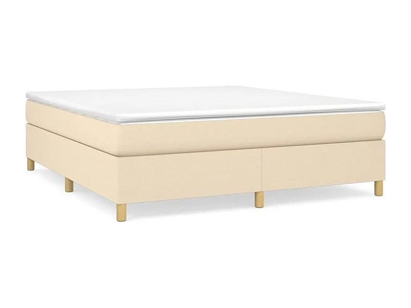 Sommier à lattes de lit avec matelas Crème 160x200 Tissu