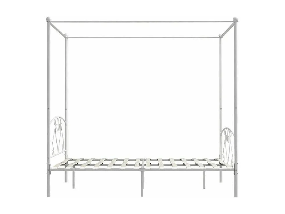 Lit à baldaquin métal blanc Tommy 160x200