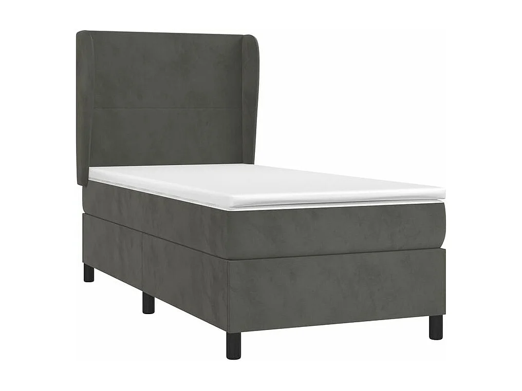 Sommier à lattes de lit et matelas Gris foncé 80x200 Velours