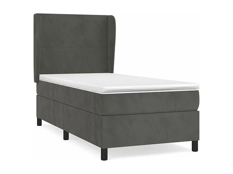 Sommier à lattes de lit et matelas Gris foncé 80x200 Velours