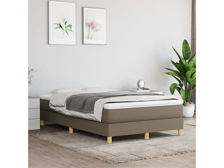 Sommier à lattes de lit avec matelas Taupe 120x200 Tissu