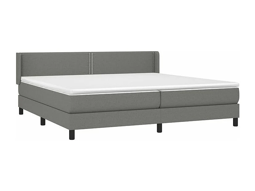 Sommier à lattes de lit avec matelas Gris foncé 200x200 Tissu