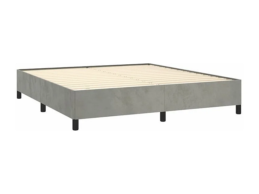 Sommier à lattes de lit et matelas Gris clair 180x200 Velours