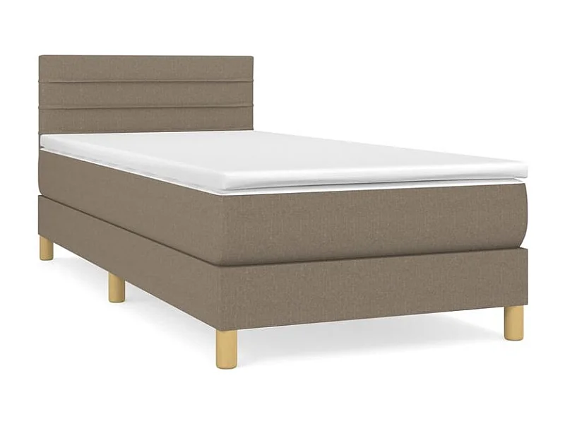 Sommier à lattes de lit avec matelas Taupe 100x200 Tissu
