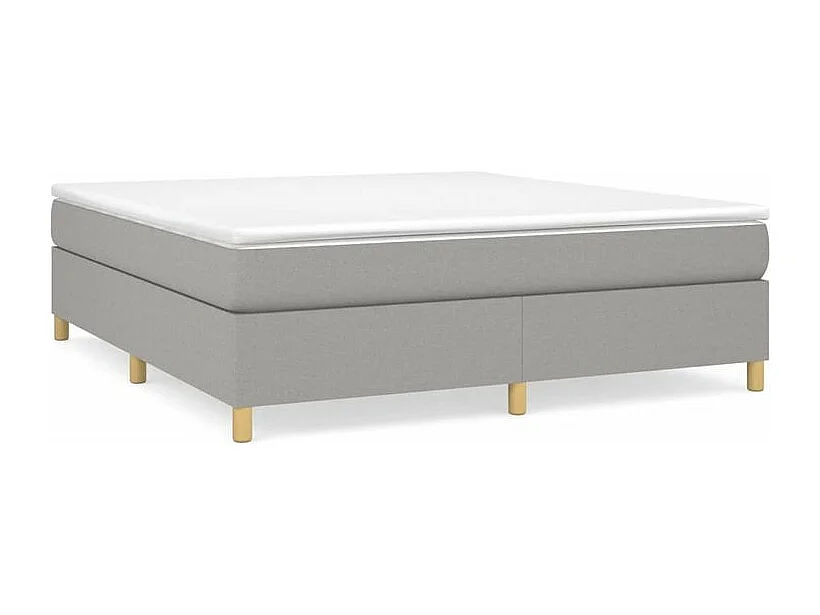 Sommier à lattes de lit avec matelas Gris clair 160x200 Tissu