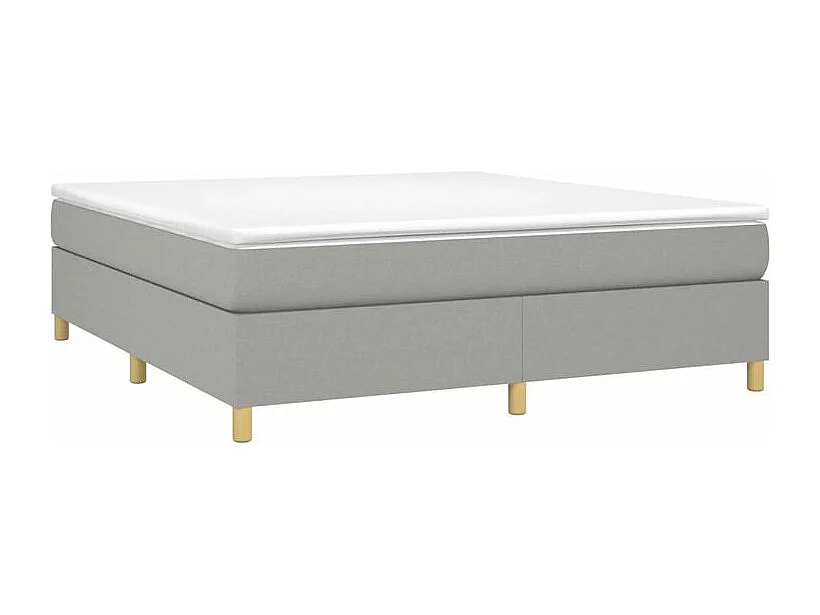 Sommier à lattes de lit avec matelas Gris clair 160x200 Tissu