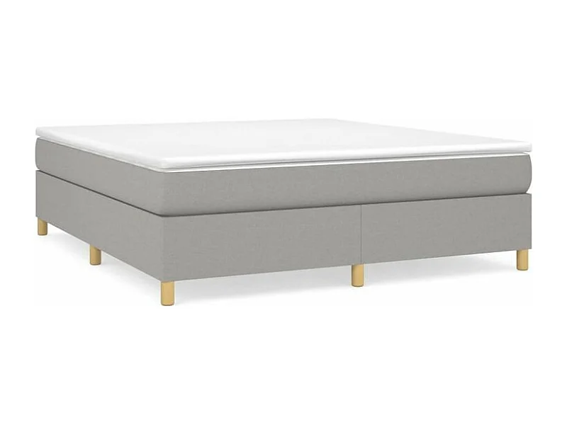 Sommier à lattes de lit avec matelas Gris clair 160x200 Tissu