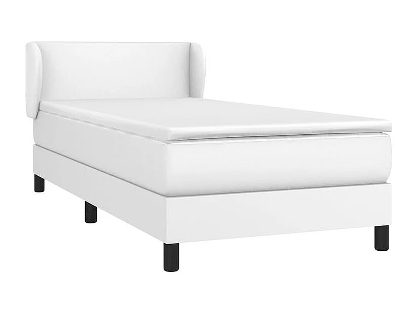 Sommier à lattes de lit avec matelas Blanc 80x200 Similicuir