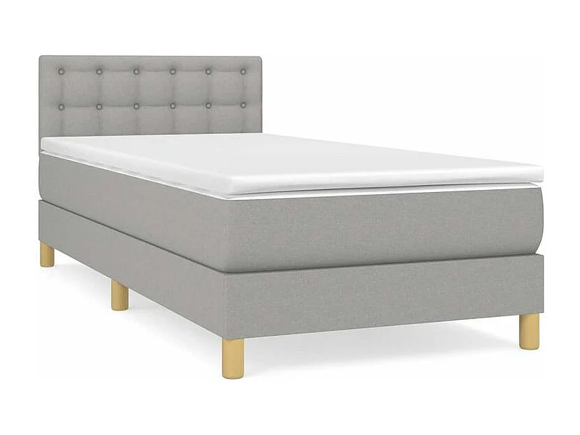Sommier à lattes de lit avec matelas Gris clair 80x200 Tissu