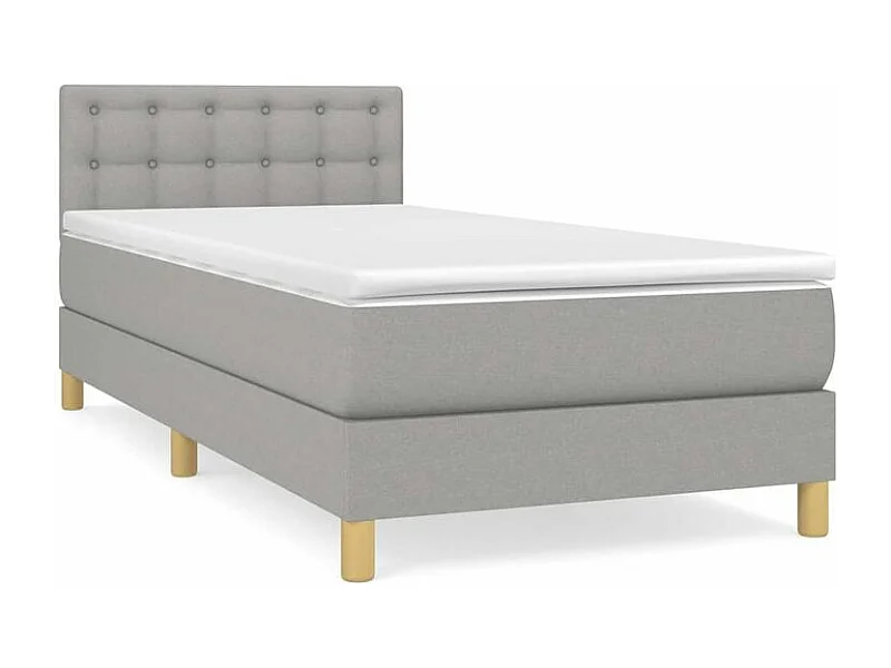 Sommier à lattes de lit avec matelas Gris clair 80x200 Tissu