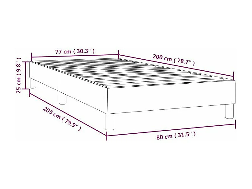 Cadre de lit Cappuccino 80x200 Similicuir