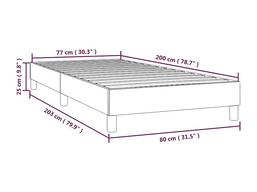 Cadre de lit Cappuccino 80x200 Similicuir