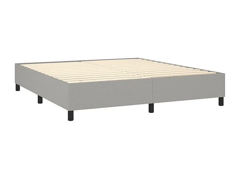 Sommier à lattes de lit avec matelas Gris clair 160x200 Tissu