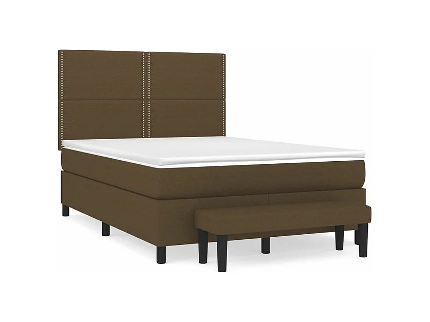 Sommier à lattes de lit avec matelas Marron foncé 140x200