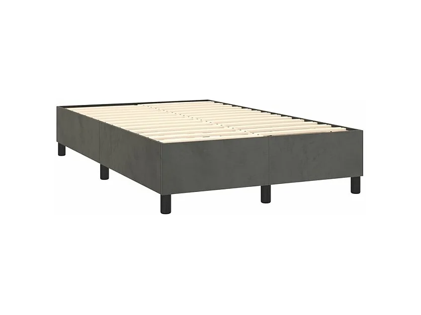 Sommier à lattes de lit et matelas Gris foncé 120x200 Velours