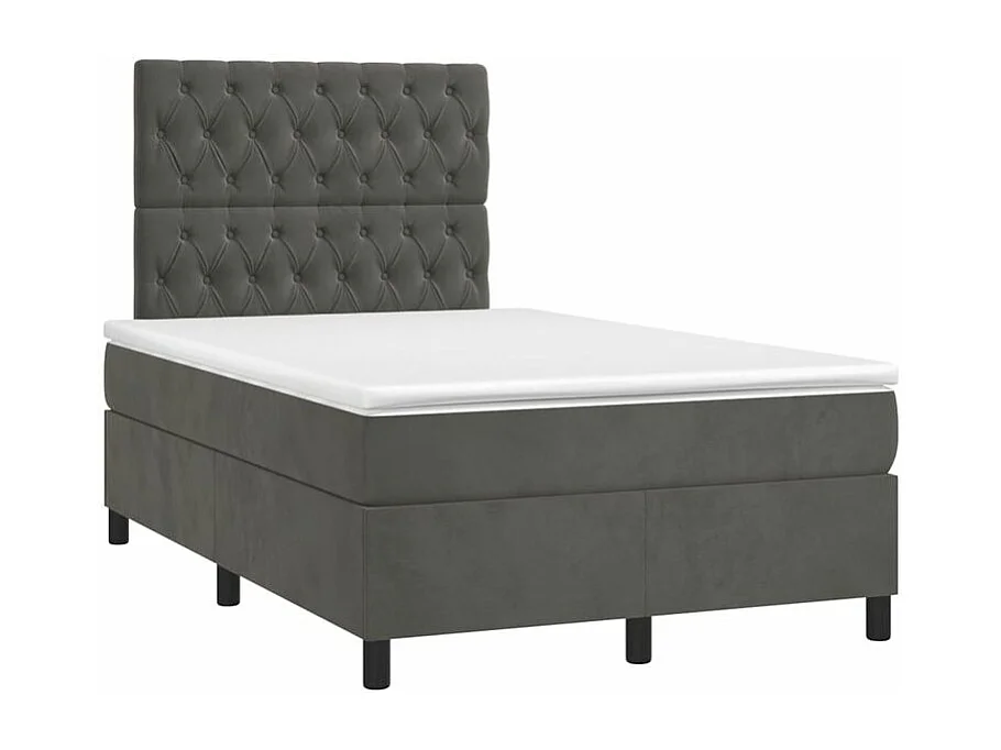 Sommier à lattes de lit et matelas Gris foncé 120x200 Velours