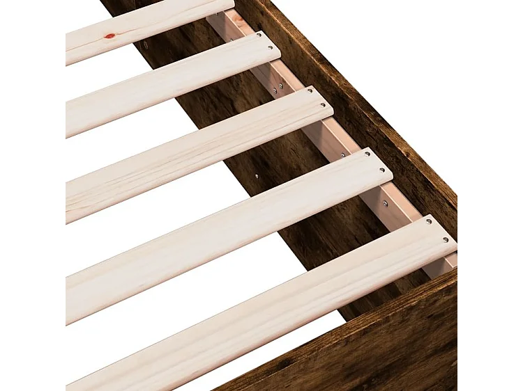Cadre de lit chêne fumé 90x190 bois d'ingénierie