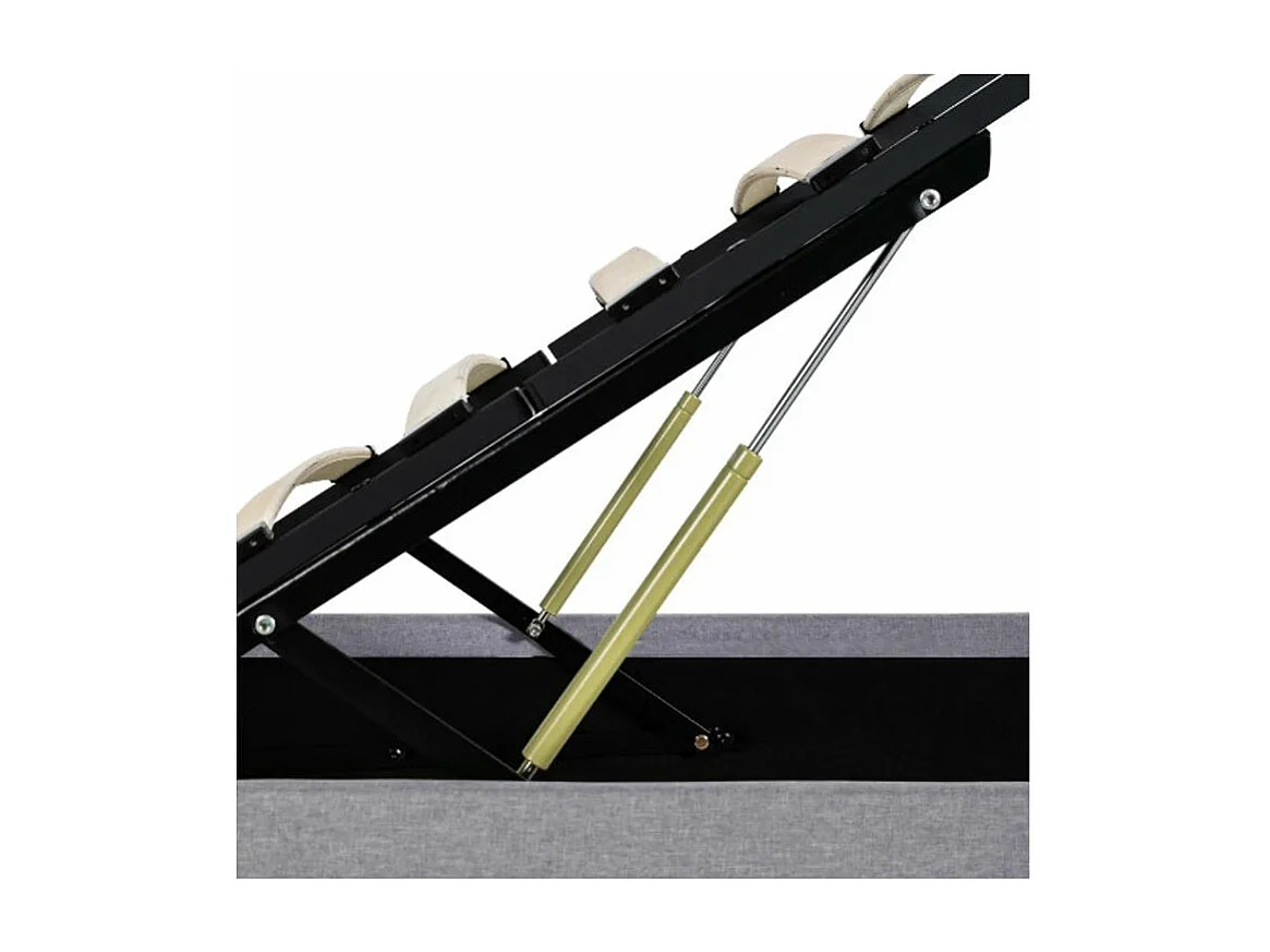 Lit coffre tissu gris clair 90x200