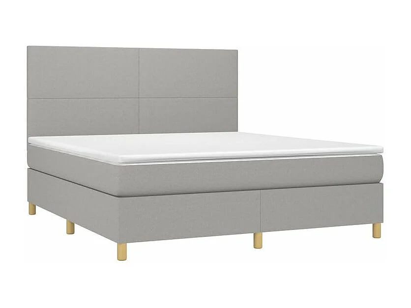 Sommier à lattes de lit et matelas et LED Gris clair 160x200