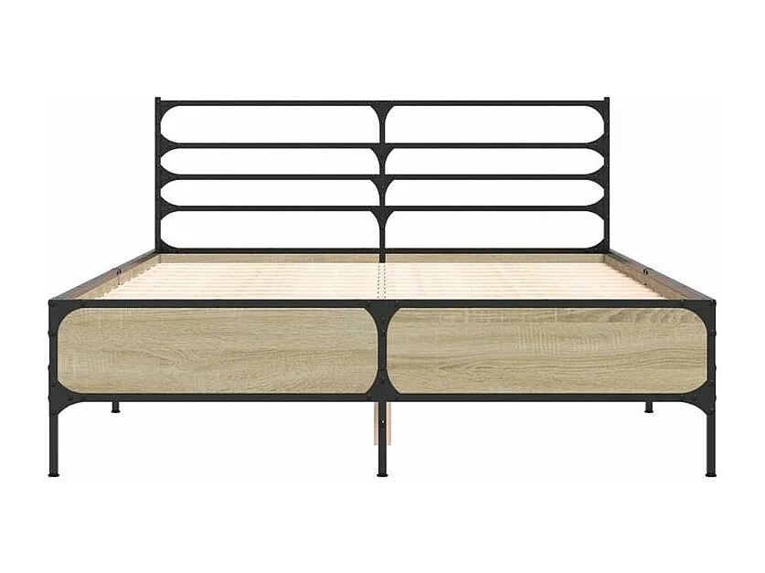 Cadre de lit chêne sonoma 140x200 bois d'ingénierie et métal