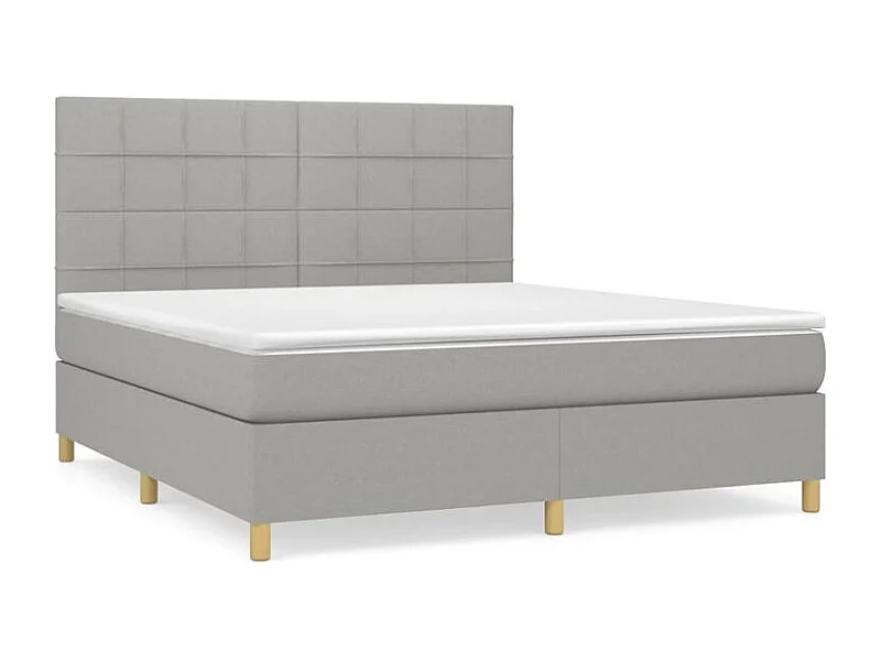 Sommier à lattes de lit avec matelas Gris clair 180x200 Tissu