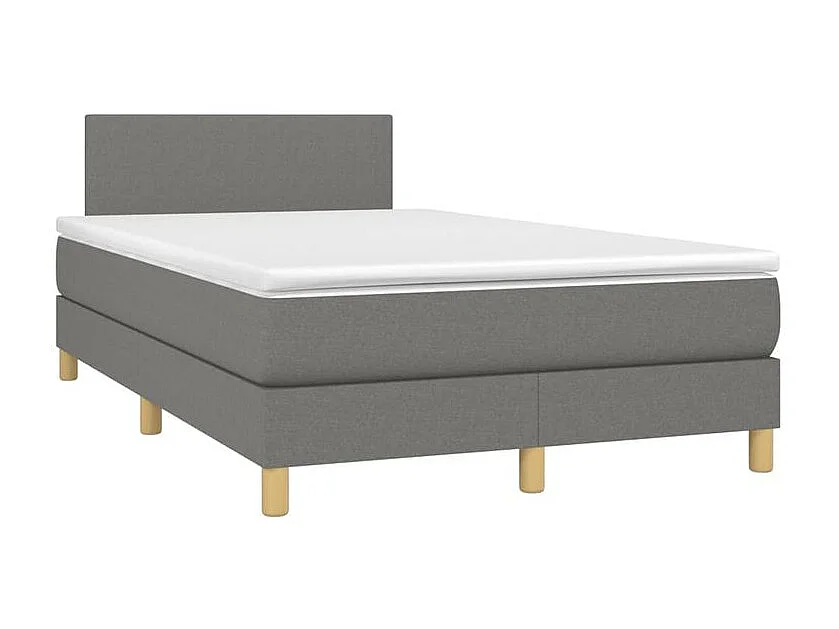 Sommier à lattes de lit avec matelas Gris foncé 120x200 Tissu