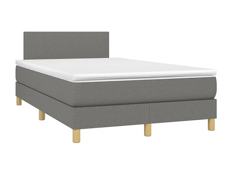 Sommier à lattes de lit avec matelas Gris foncé 120x200 Tissu