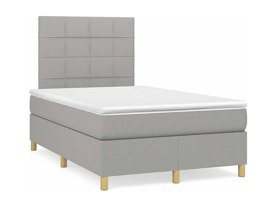 Sommier à lattes de lit avec matelas Gris clair 120x200 Tissu