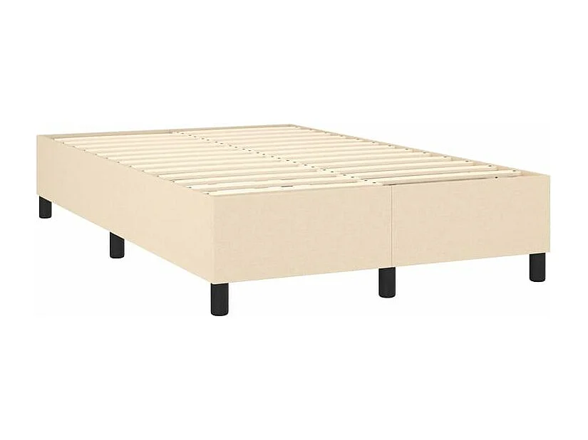 Sommier à lattes de lit et matelas et LED Crème 120x200 Tissu