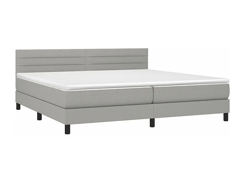 Sommier à lattes de lit avec matelas Gris clair 200x200 Tissu