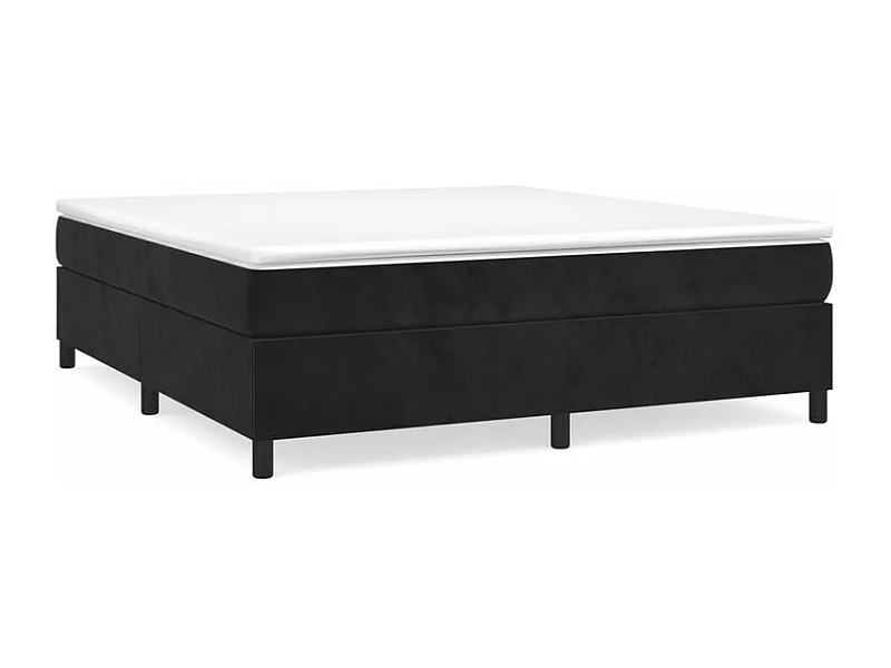 Sommier à lattes de lit et matelas Noir 160x200 Velours