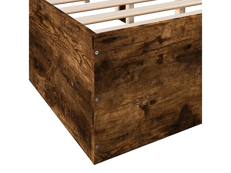 Bedframe bewerkt hout gerookt eikenkleurig 140x200 cm