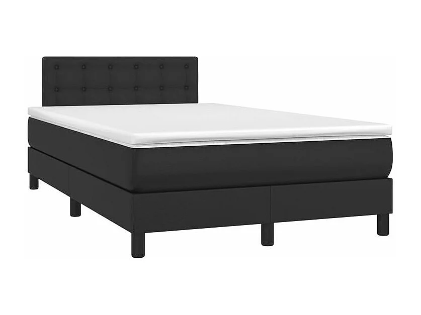 Sommier à lattes de lit avec matelas et LED Noir 120x200