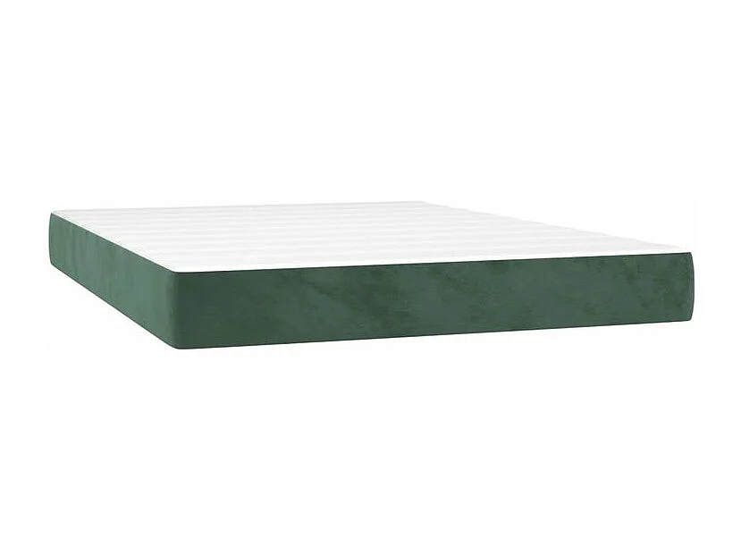 Sommier à lattes de lit et matelas Vert foncé 140x190 Velours