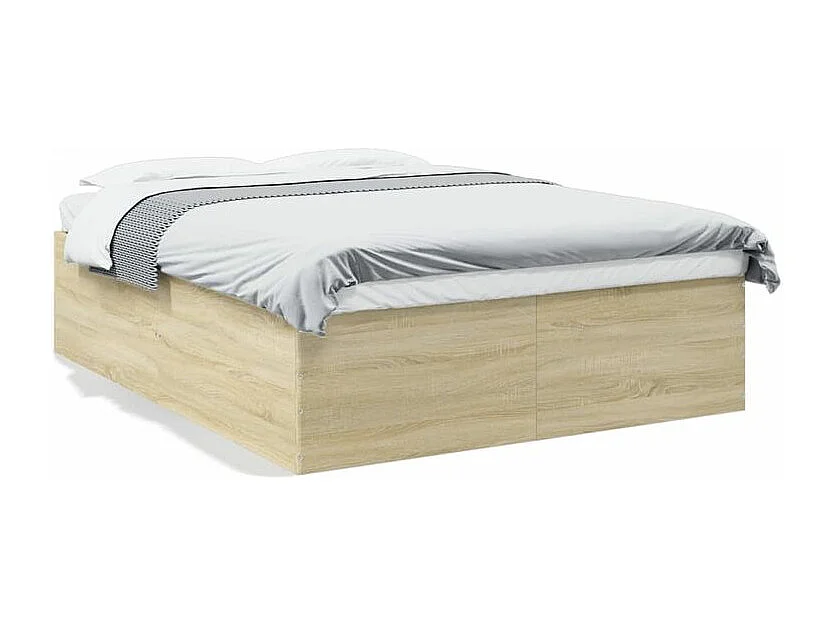 Cadre de lit chêne sonoma 150x200 bois d'ingénierie