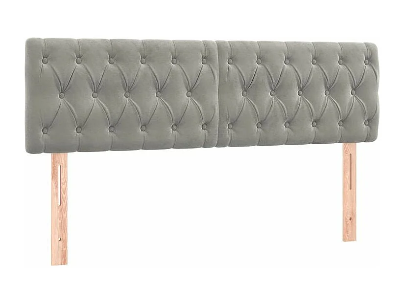 Sommier à lattes de lit et matelas Gris clair 160x200 Velours