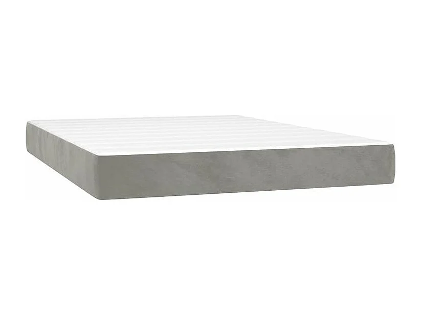 Sommier à lattes de lit et matelas Gris clair 140x190 Velours