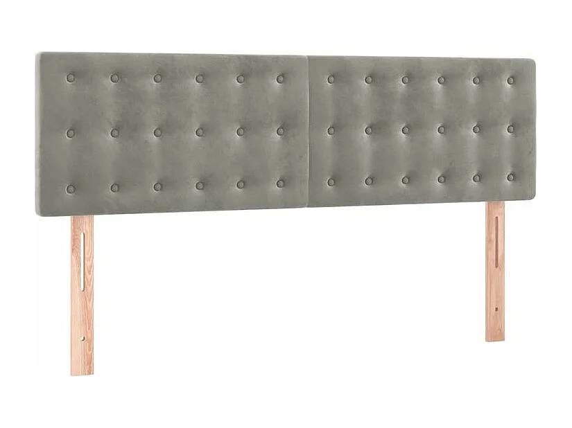 Sommier à lattes de lit et matelas Gris clair 140x190 Velours