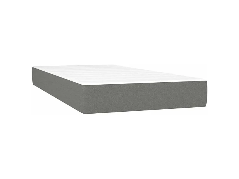 Sommier à lattes de lit avec matelas Gris foncé 90x200 Tissu